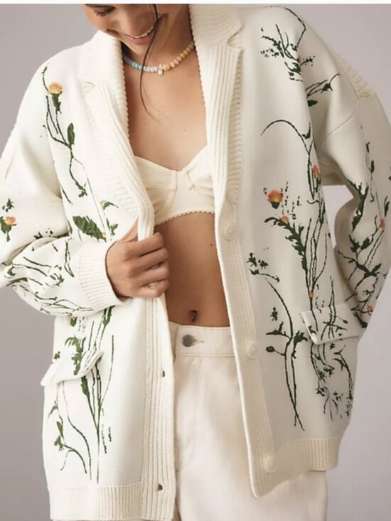 Anthropologie Sweaters - Anthropologie Floral Cardigan size M P